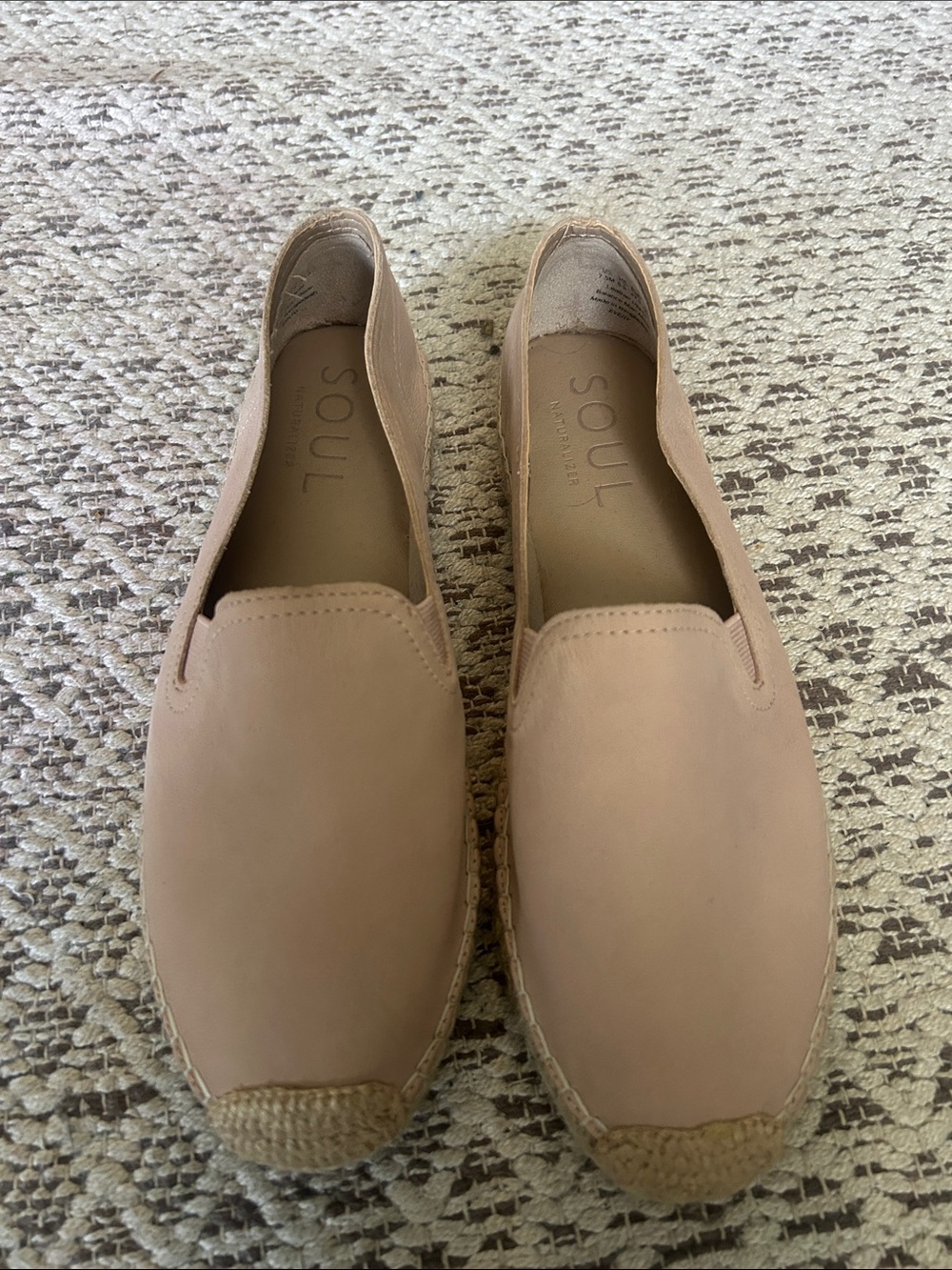 SOUL Naturalizer leather Slip-On Espadrilles in Nude Blush